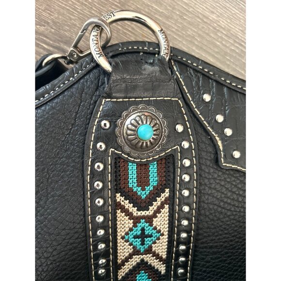Montana West Black and Teal Crossbody Bag - Picture 11 of 11